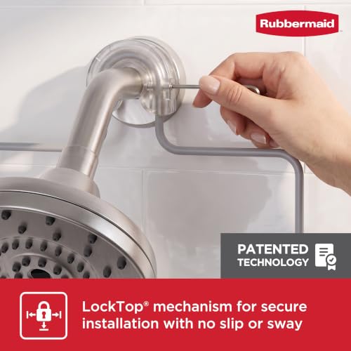 Rubbermaid Hanging Shower Caddy Gray Rust-Resistant Bath Organizer with Shelves & Hooks