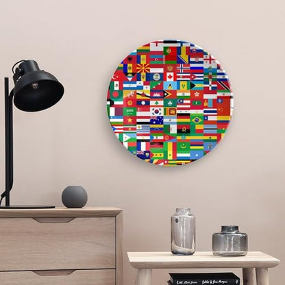 10-Inch World Country Flag Ceramic Decorative Plate for Home Display