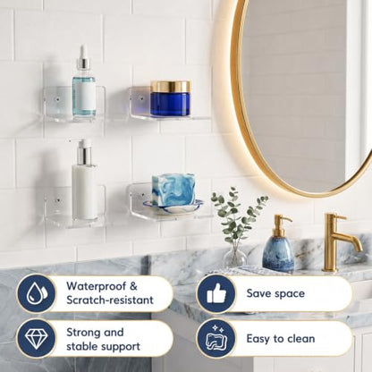 Acrylic Floating Wall Shelves Set - 10 Pack Modern Display Shelves