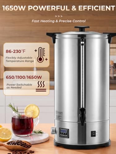 Hot Water Dispenser 26.4QT Canning Boiler with Rack - Commercial Kitchen Equipment