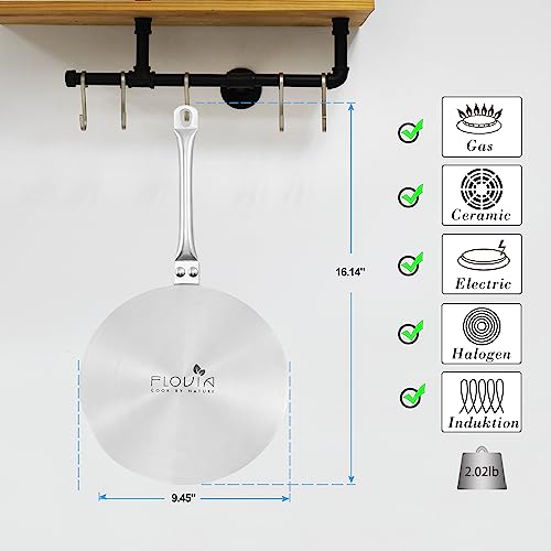 9.45inch Induction Adapter Stainless Steel Plate Fixed Handle Heat Diffuser for Induction Electric Gas Glass Cooktop