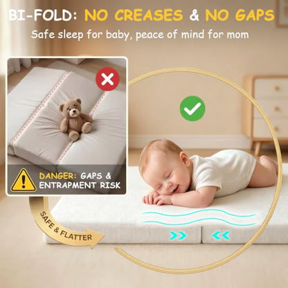 Baby Pack and Play Mattress 38x26 Waterproof Breathable Foam with Washable Cover