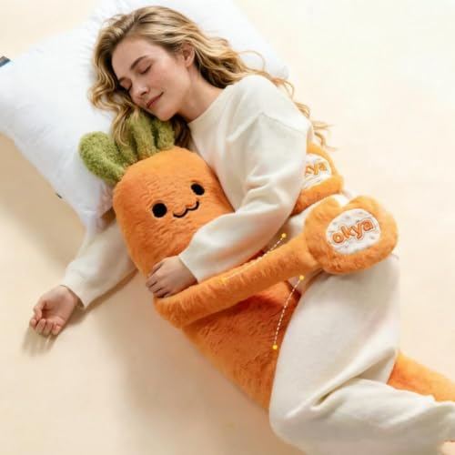 Carrot Plush Hugging Pillow for Sleep & Stress Relief - Medium