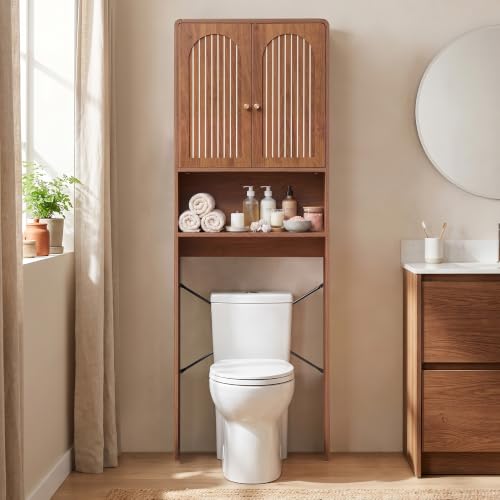 Over Toilet Storage Cabinet Bathroom Organizer with Adjustable Shelves
