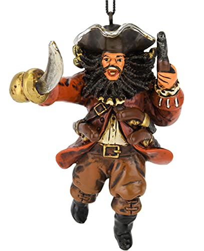 Pirate Halloween Christmas Ornament Blackbeard Pirate Decor Resin 3.5 Inch