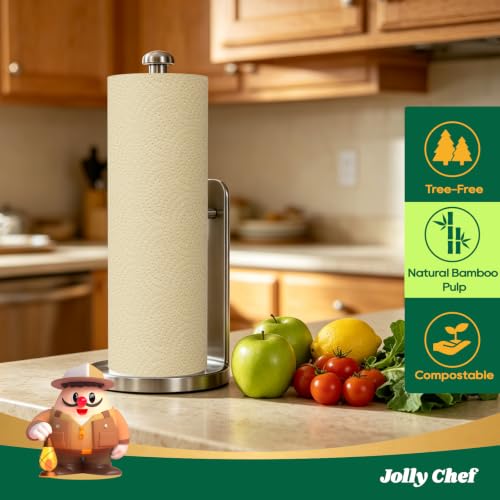 Bamboo Paper Towels 8 Rolls - 2 Ply, 120 Sheets Each, Natural Brown