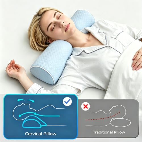Cervical Pillow for Neck Pain Relief - Memory Foam Support for Sleeping