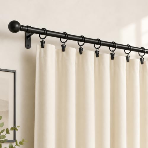 40 Pack 1.5-Inch Curtain Rings with Clips for Drapery and Clothing