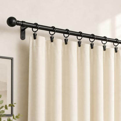 40 Pack 1.5-Inch Curtain Rings with Clips for Drapery and Clothing