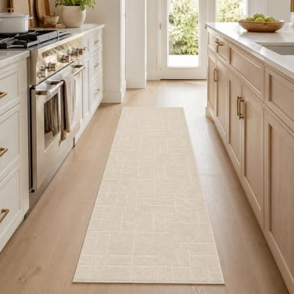 Well Woven Serenity Soft Linen Ivory Extra-Long Hallway Runner Rug 2'2" x 20' Variation