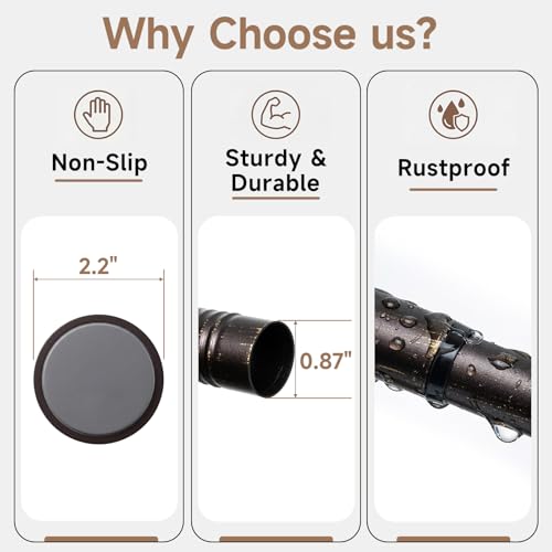 Bronze Tension Curtain Rod 24-78 Inch No Drilling Spring Support for Windows & Shower