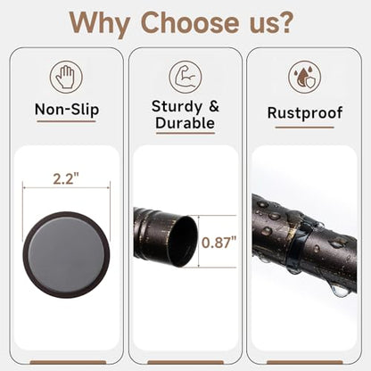 Bronze Tension Curtain Rod 24-78 Inch No Drilling Spring Support for Windows & Shower