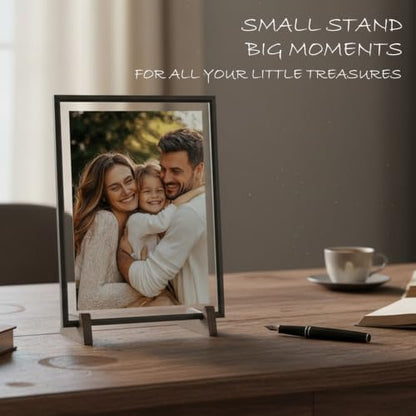Wooden Display Stand for Plates Photos Art Vinyl Records - Rustic Adjustable Easel