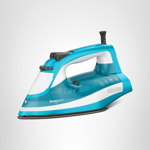 BLACK+DECKER IR16X One-Step Garment Steam Iron with Stainless Nonstick Soleplate, One Size, Turquoise