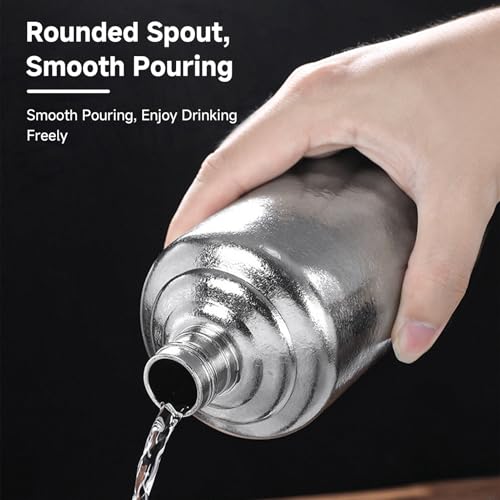 Portable Whiskey Flask 1000ml - Pure Titanium Leakproof Bottle with Funnel