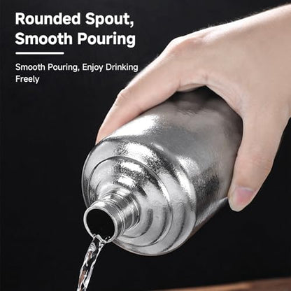 Portable Whiskey Flask 1000ml - Pure Titanium Leakproof Bottle with Funnel
