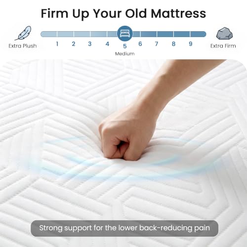 Queen Size 3-Inch Gel Memory Foam Mattress Topper Ventilated Soft Cover - White