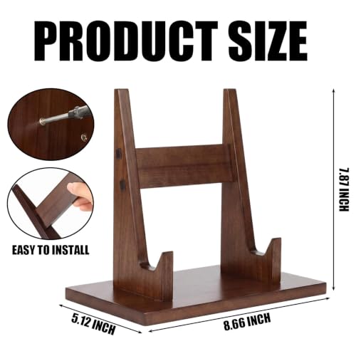 Wood Plate Display Stand - 8.66 x 5.12 x 7.87 Inches, Decorative Easel