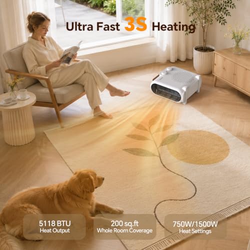 1500W Portable Electric Space Heater for Office and Indoor Use