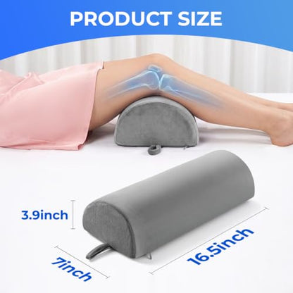 Knee Pillow for Back Sleeping - Memory Foam Leg Support for Lower Back Pain