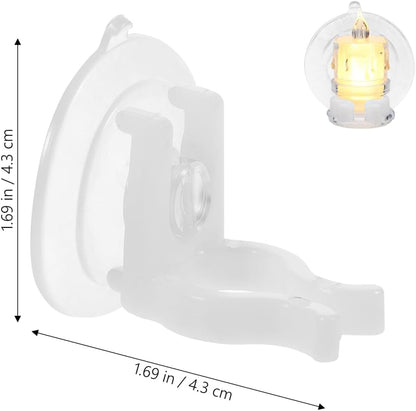 PRETYZOOM 12Pcs Window Candle Holders - Strong Suction Cups for Secure Flameless Electric Candles | Transparent PVC Clamps for Holiday Decor