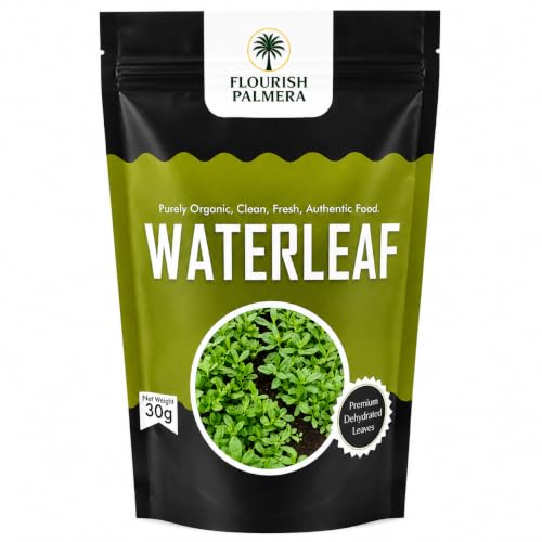 Organic Dried Waterleaf Leaves for Cooking - 30g Resealable Pouch