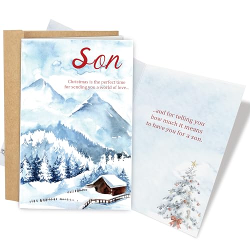 Christmas Card for Son Heartfelt Holiday Greeting from Dad Mom - Variation 305
