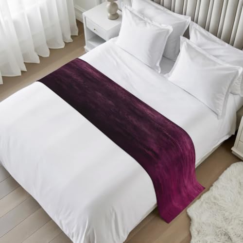 Queen Size Pink Black Ombre Bed Runner - Modern Abstract Gradient Decor