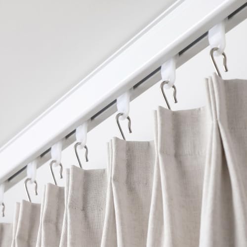 100 Pcs Plastic Curtain Gliders for Track White Curtain Rail Hooks