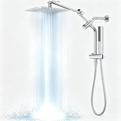 10-Inch All Metal Shower Head with Handheld Spray & Adjustable Mount