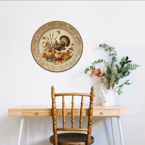 Wild Turkey Decorative Wall Plate 10 Inch Fall Thanksgiving Kitchen Decor