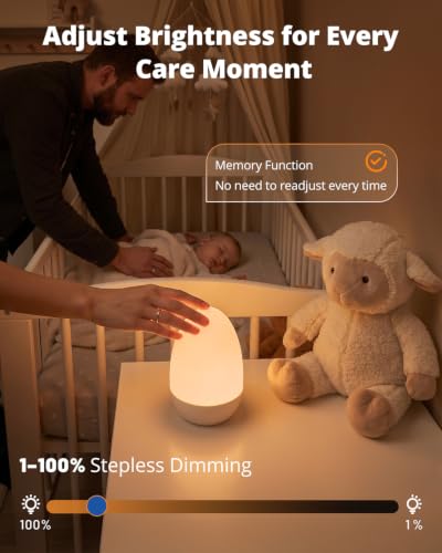 Egg Night Light for Nursery with 17 Color Modes & Dimming - Baby Sleep Lamp