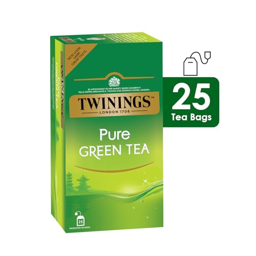 Twinings Pure Green Tea, 25 Teabags, Green Tea, Perfectly Balanced & Refreshing