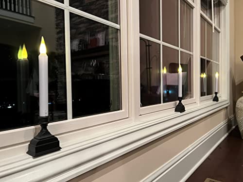 Antique Bronze Battery Operated LED Window Candle with Sensor & 8-Hour Timer - Pack of 4
