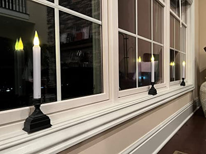 Antique Bronze Battery Operated LED Window Candle with Sensor & 8-Hour Timer - Pack of 4