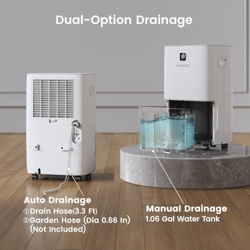 Kesnos 80 Pints Energy Star Dehumidifier for Basement 6000 Sq. Ft with Drain Hose