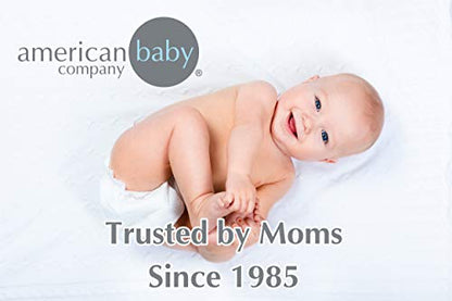 American Baby Company 100% Natural Cotton Fitted Crib Sheet 52" x 28" - Soft, Breathable, Hypoallergenic & Gentle Toddler Bed Sheet, Blue, Neutral for Boys & Girls