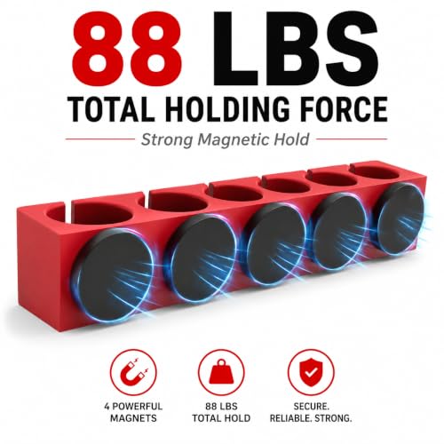 Magnetic Pry Bar Holder Wall Mount Organizer for Garage & Workshop
