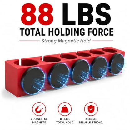 Magnetic Pry Bar Holder Wall Mount Organizer for Garage & Workshop