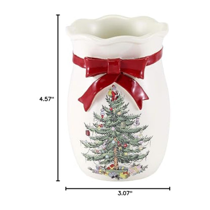 Red Christmas Tumbler Cup for Makeup Brushes, Razors & More - Spode Holiday Collection