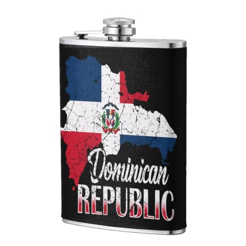 8oz Stainless Steel Hip Flask with PU Leather Cover Style 4 - One Size