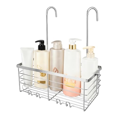 Hanging Shower Caddy for Seniors & Mobility Impaired - Bathroom Storage Rack with Hooks