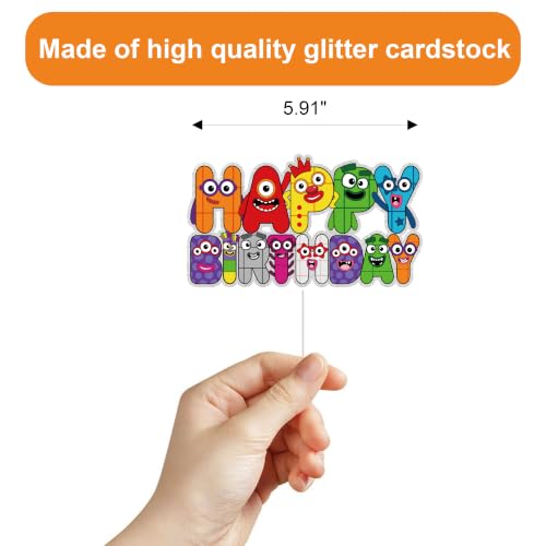 Number Happy Birthday Cake Topper Block Theme - Cake Decorations