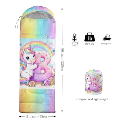 Kids Cute Dog Sleeping Bag Multicolor 90x32 Inches Waterproof Camping Gear
