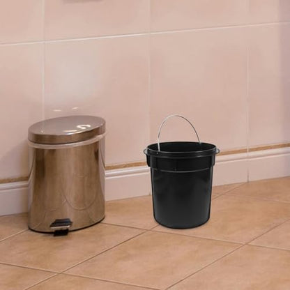 Plastic Round Trash Can Inner Bucket Replacement Liner with Handle - Indoor & Outdoor Use