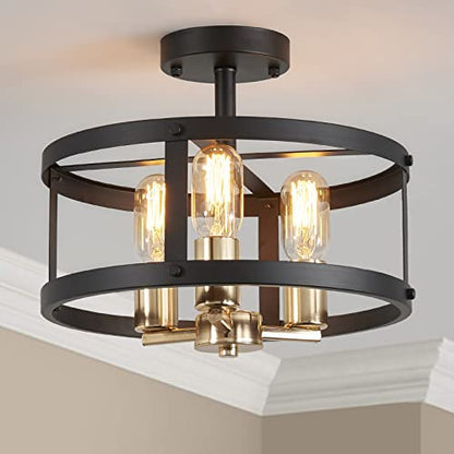 AGV LIGHTING Semi Flush Mount Ceiling Light Fixture There-Light Close to Ceiling Light