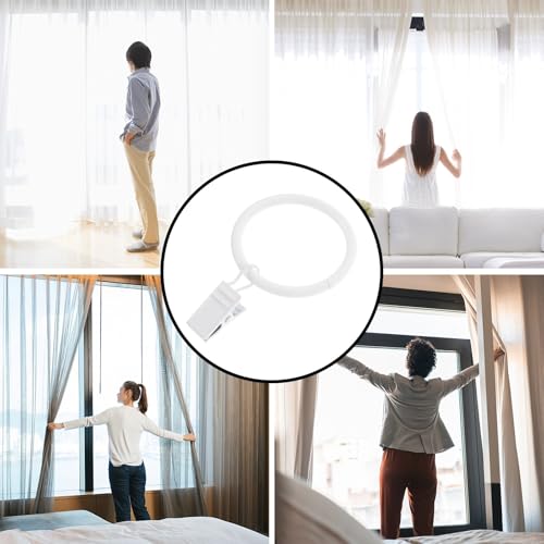 20pcs Iron Curtain Clip Rings with Hooks for Curtains - Heavy Duty Support