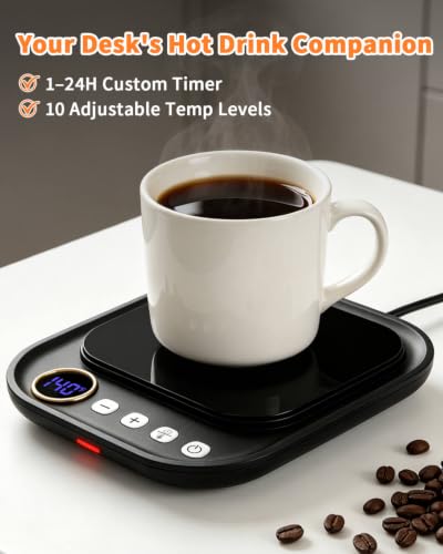 Coffee Mug Warmer Desk Heater with Adjustable Temperature & Timer