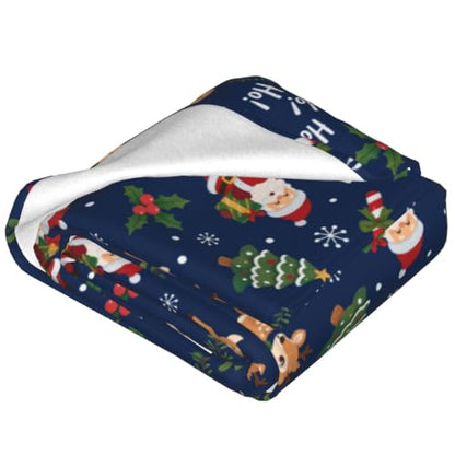 Christmas Santa Claus Throw Blanket Soft Cozy Plush Fleece 60x50 Inches - Holiday Decor