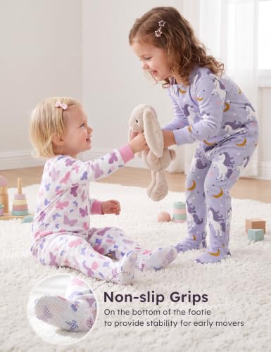 Toddler Pajamas 12 Months - Purple Unicorn Organic Cotton Baby Sleepwear